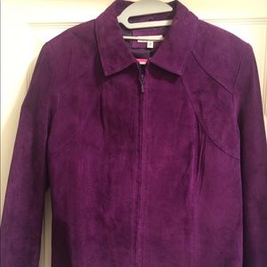 Purple suede leather dressy jacket