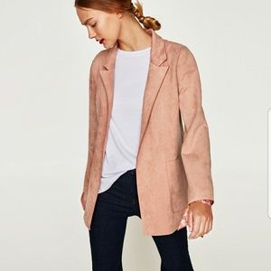 pink suede blazer