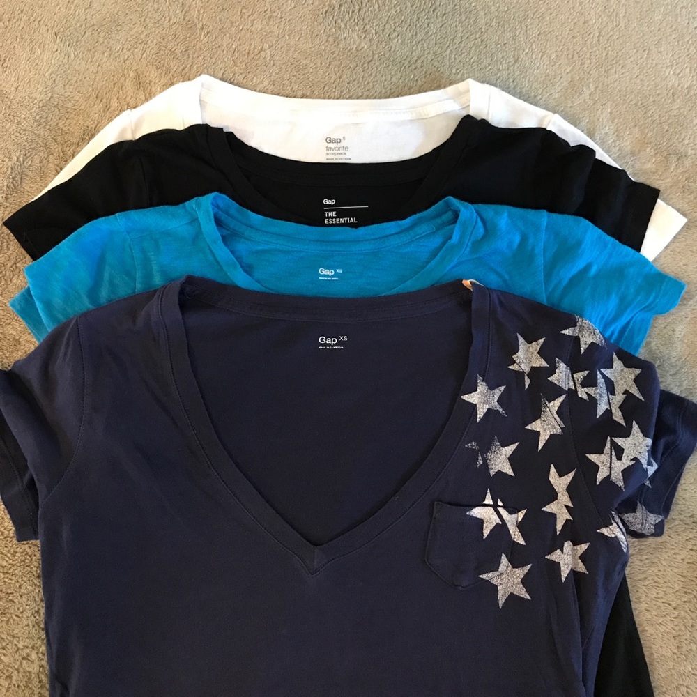 Four Cotton Tees by GAP XS & S
