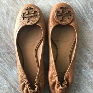 Tory Burch tan ballet flats