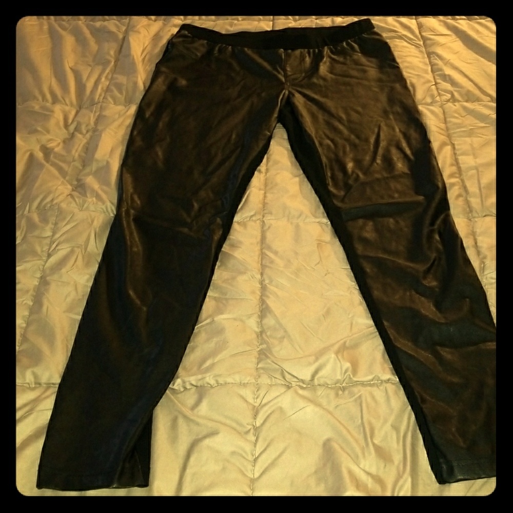 Faux leather pants