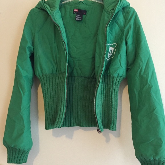 SOLD! Vintage Diesel Green puffy jacket with hood - Picture 5 of 9
