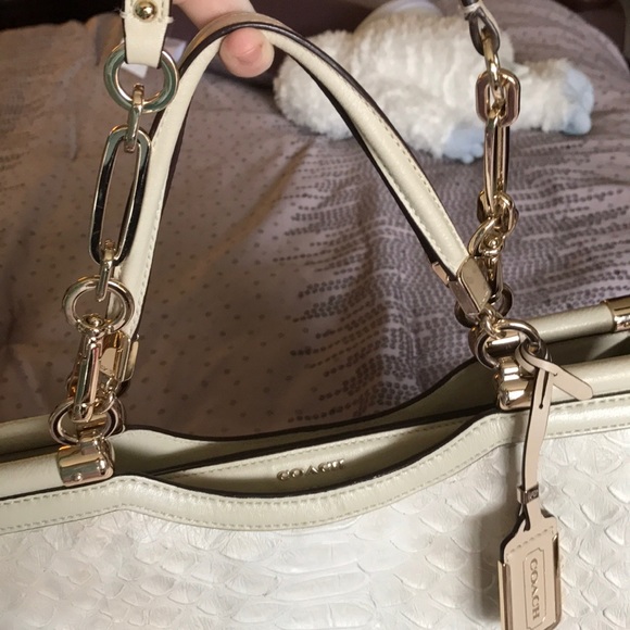 Coach genuine snake skin purse beige color - Picture 3 of 6