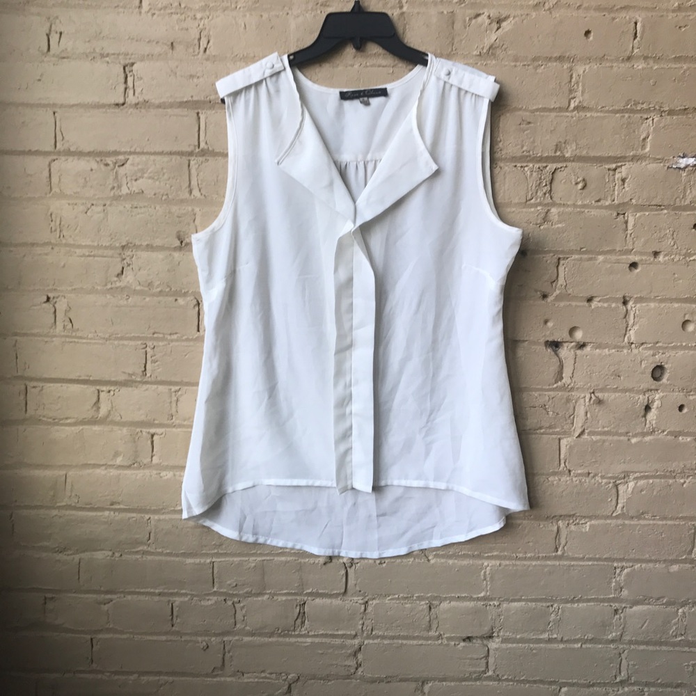 XL white blouse top