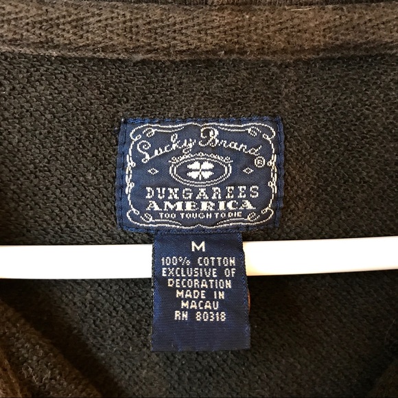 LUCKY BRAND - Gray Faded-Look Embroidered Hoodie - Picture 4 of 4