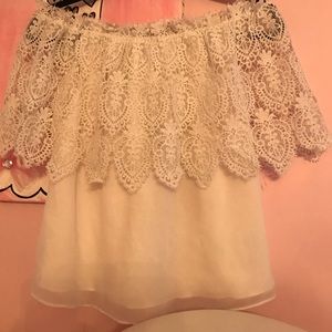 Lace layer tube top