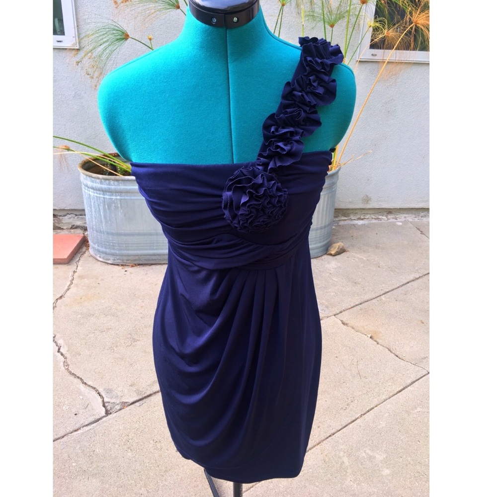 Sale ✨Blue One Shoulder Strap Dress CCO