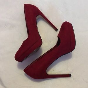Suede Red Heels