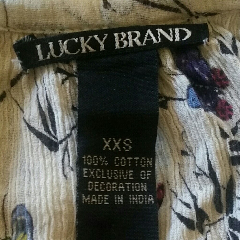 Super cute Lucky Brand boho peasant top XXS - Picture 6 of 7