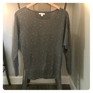 SOLD Grey Dolman Sleeve Sweater w/Sparkle detail