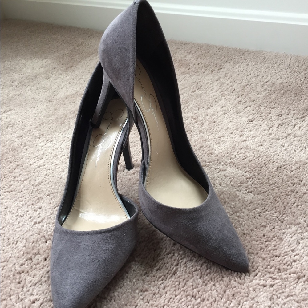 Jessica Simpson gray heels