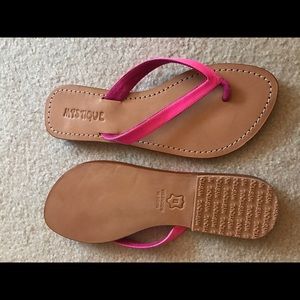 Mystique hot pink flip flops
