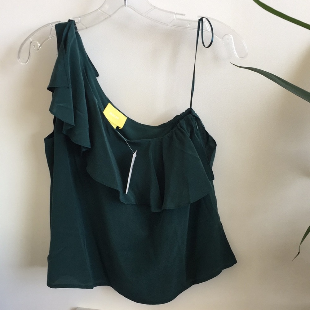 NWT✂️ Anthropologie Ruffle Silk Top - Picture 4 of 6
