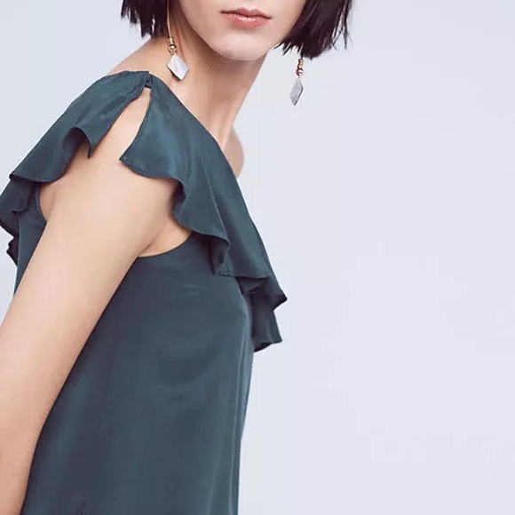 NWT✂️ Anthropologie Ruffle Silk Top - Picture 3 of 6