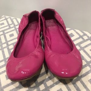 Tory Burch Pink Patent Leather Flats, Size 7
