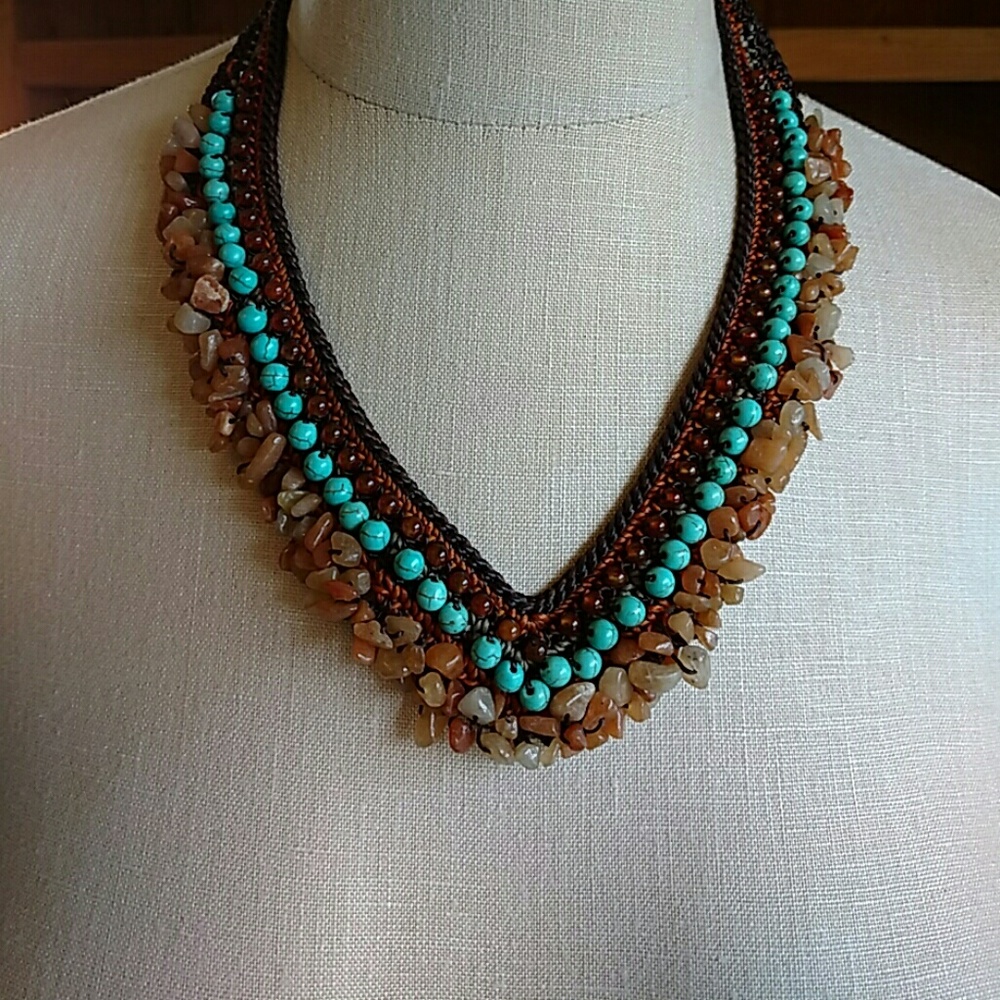Turqouise and Carnelian necklace - Picture 2 of 8
