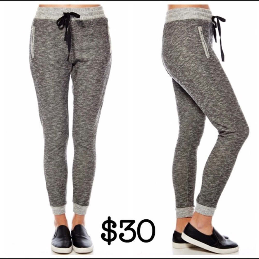 Gray knit joggers