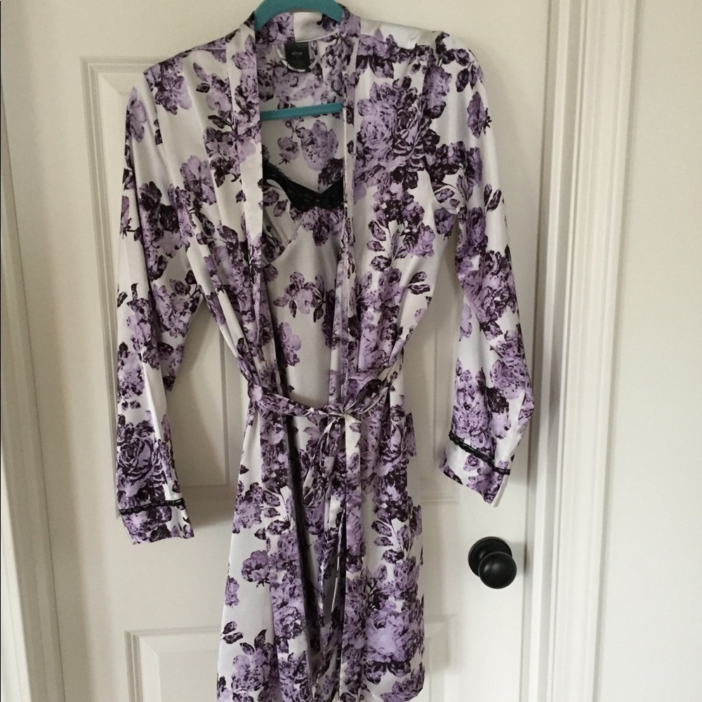 Polyester floral lingerie set