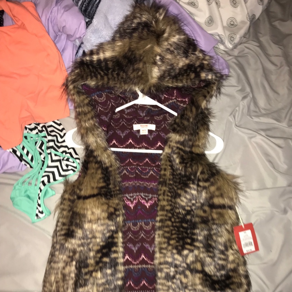 Hooded Faux Fur Vest