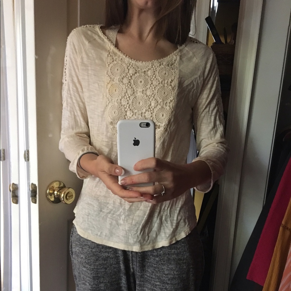 Lucky brand shirt with crochet