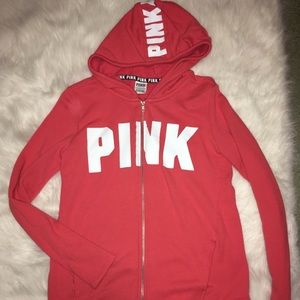 Vs pink zip up hoodie