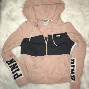 Vs pink zip up hoodie