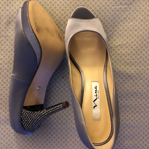 Nina - Fiorah Crystal Satin Peep-Toe Pumps - Picture 1 of 3