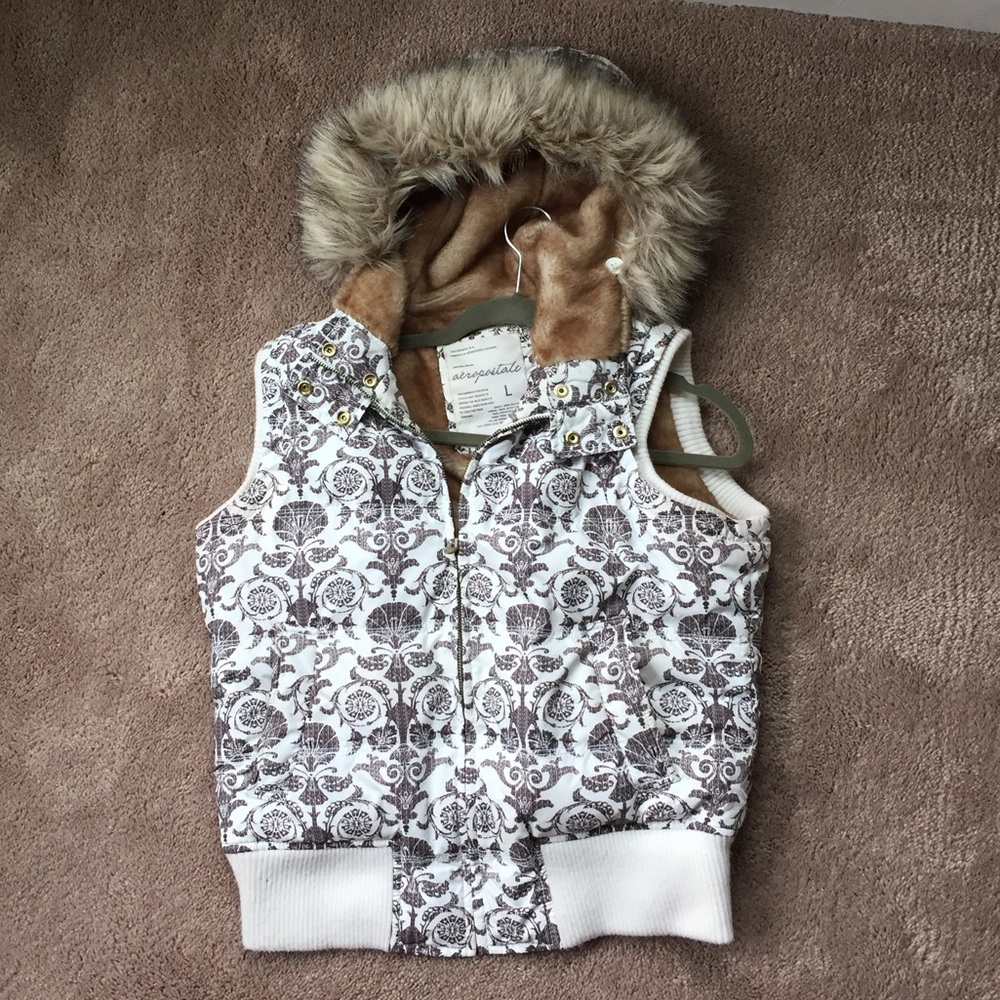 Faux fur hooded vest