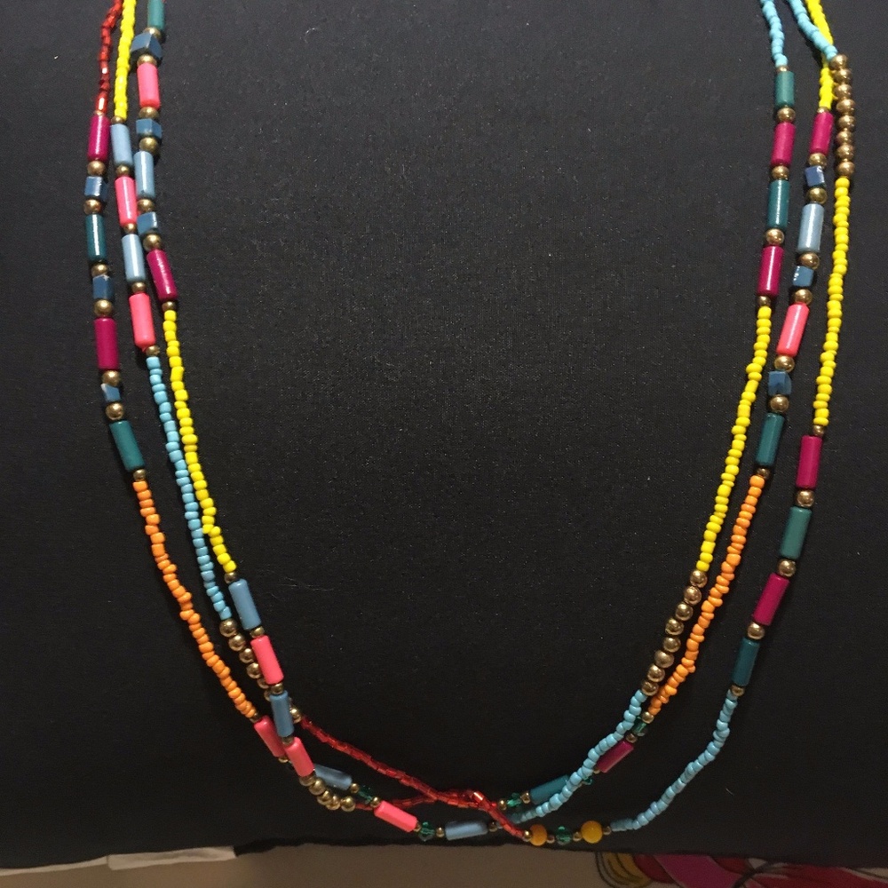 Old Navy Multi Colored Skinny Beaded Necklace - Picture 1 of 3