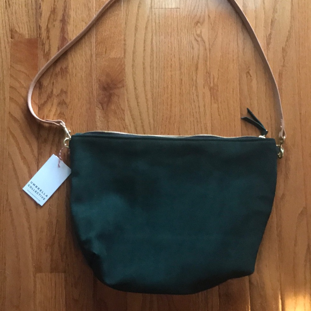 Green suede umbrella collective bag