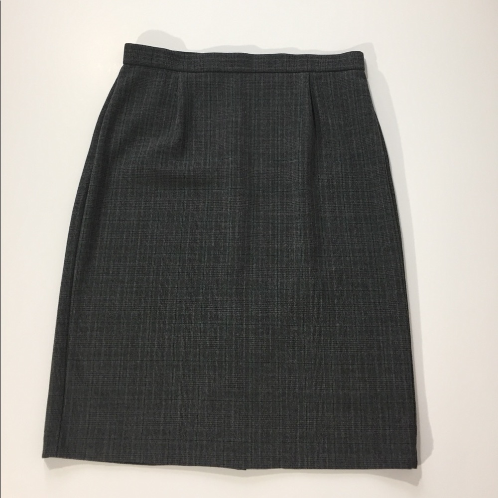 Briggs New York Gray Plaid Pencil Skirt