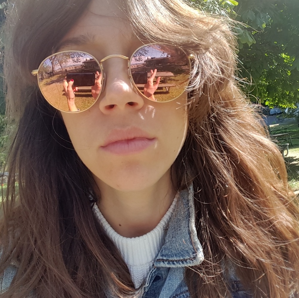 Ray ban sunglasses circle frame copper flash