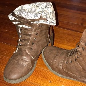 Brown lace up boots