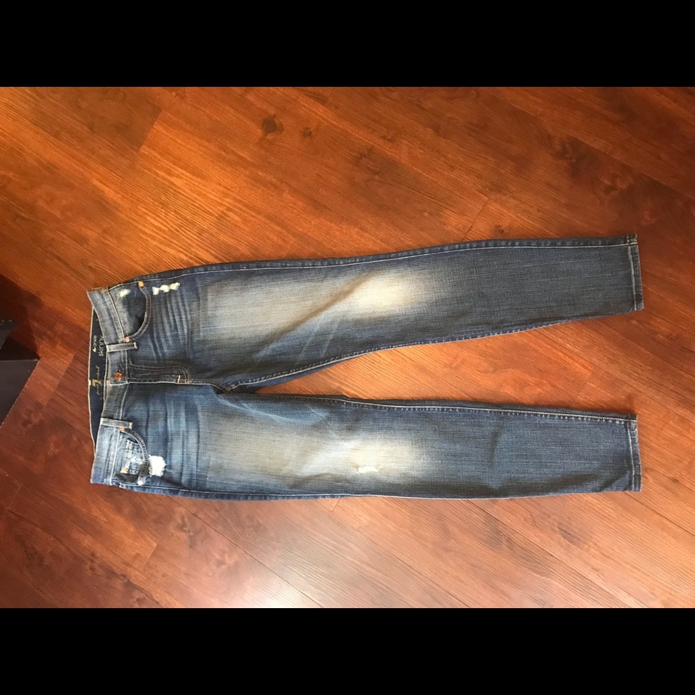 7 for all mankind ankle skinny jeans size 28