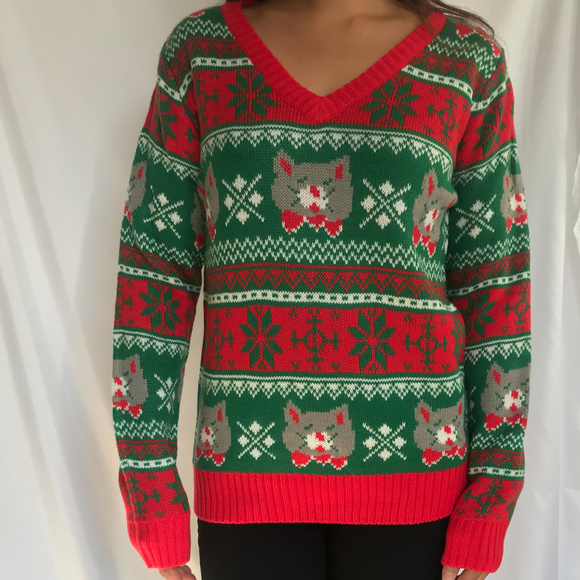 NWOT Ladies Ugly Christmas Sweater , Cats NWT