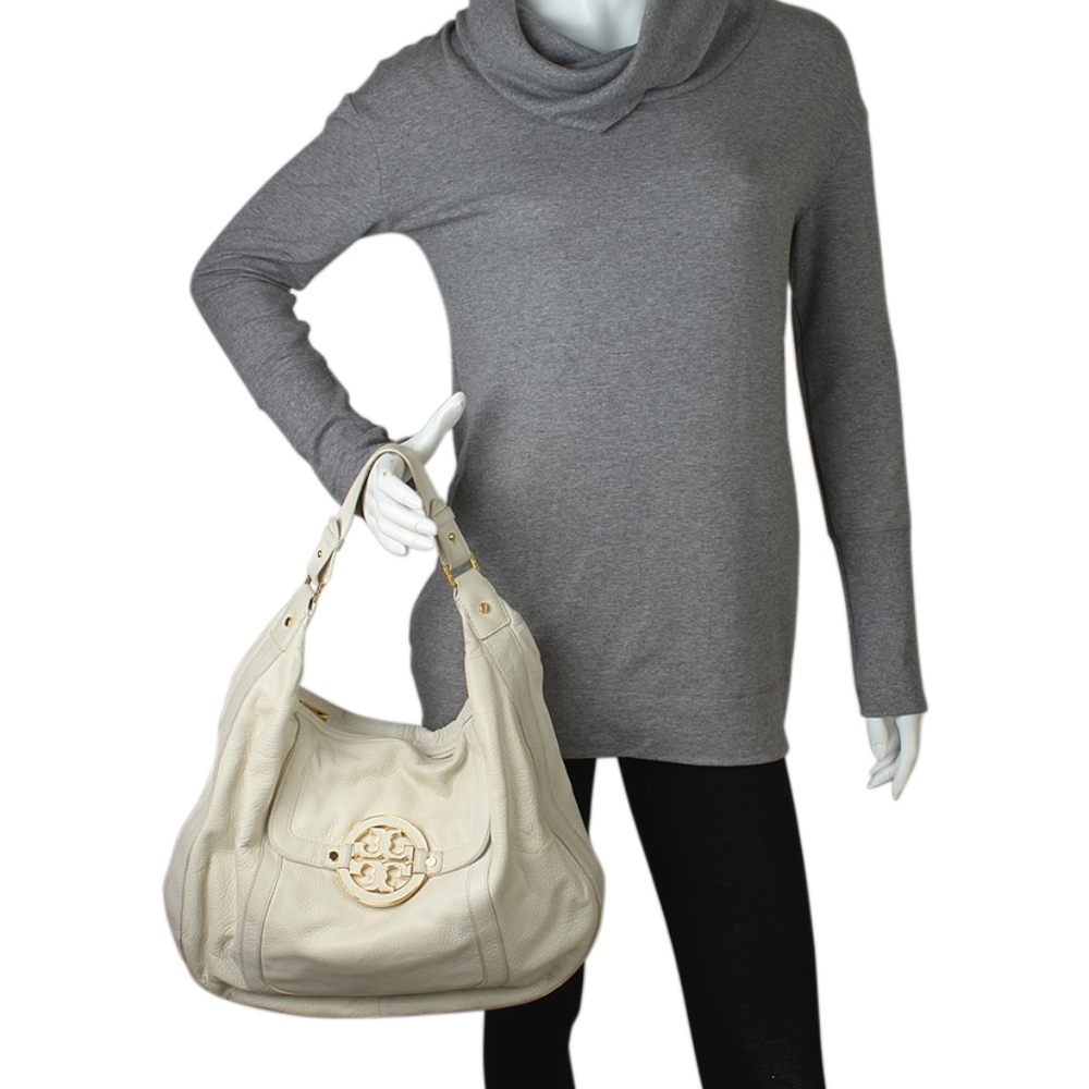 Tory Burch Amanda White Leather Hobo 137639 - Picture 2 of 8