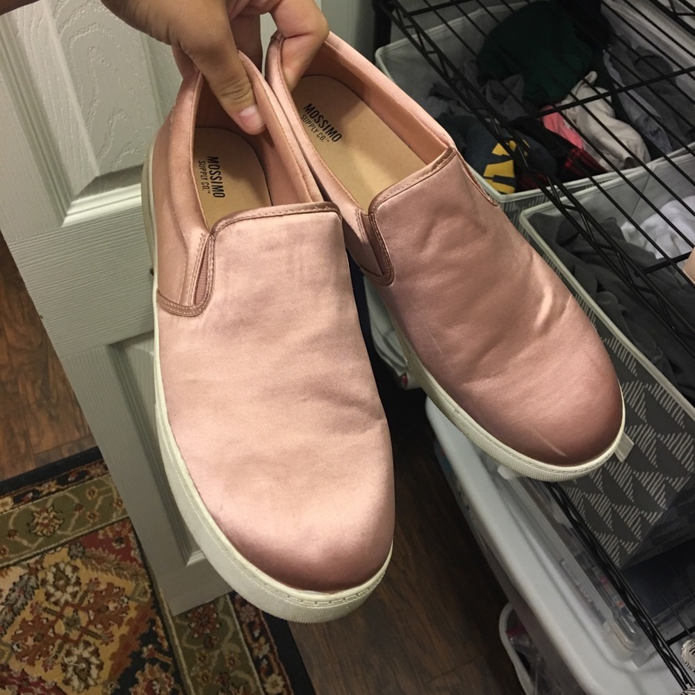 Blush Satin Flat Sneakers
