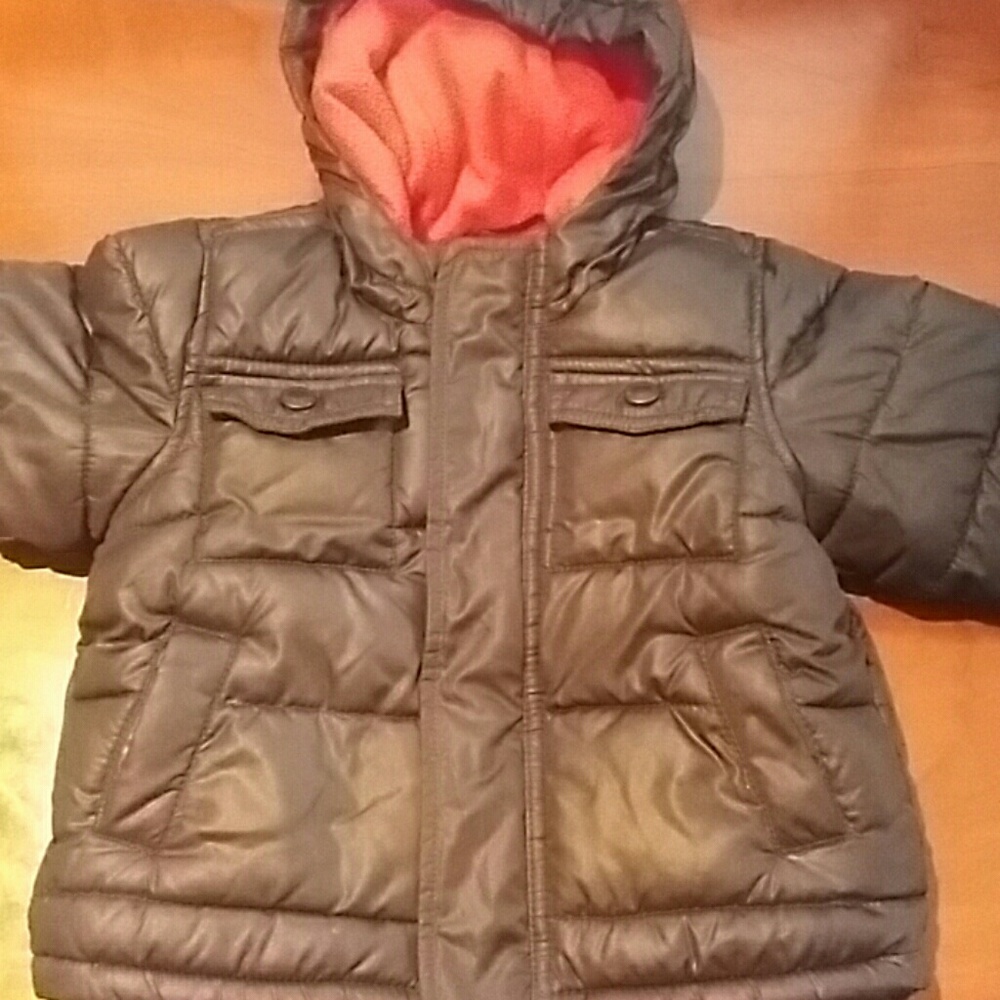 Black Fleece-lined Puffer Coat