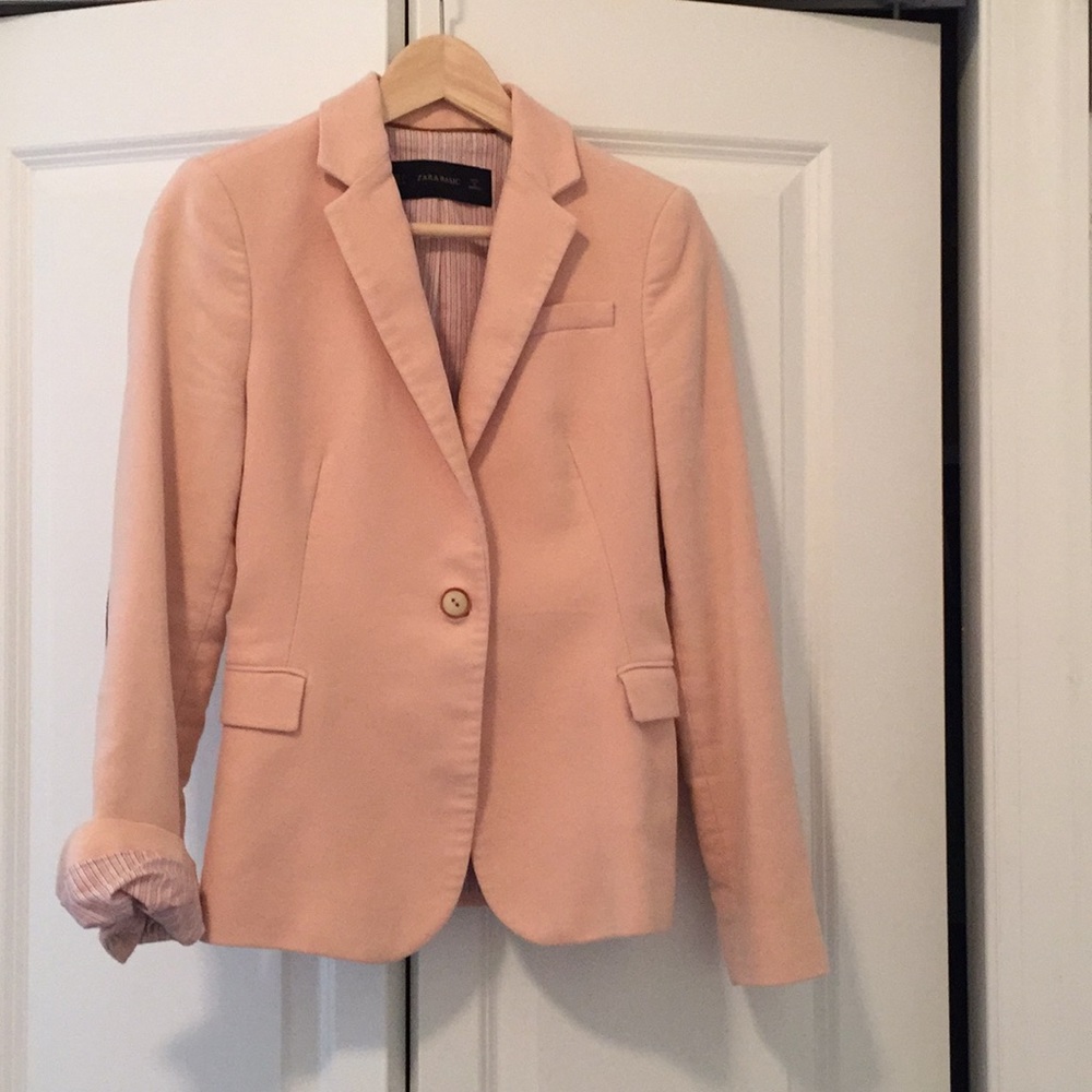 Pink velvet blazer