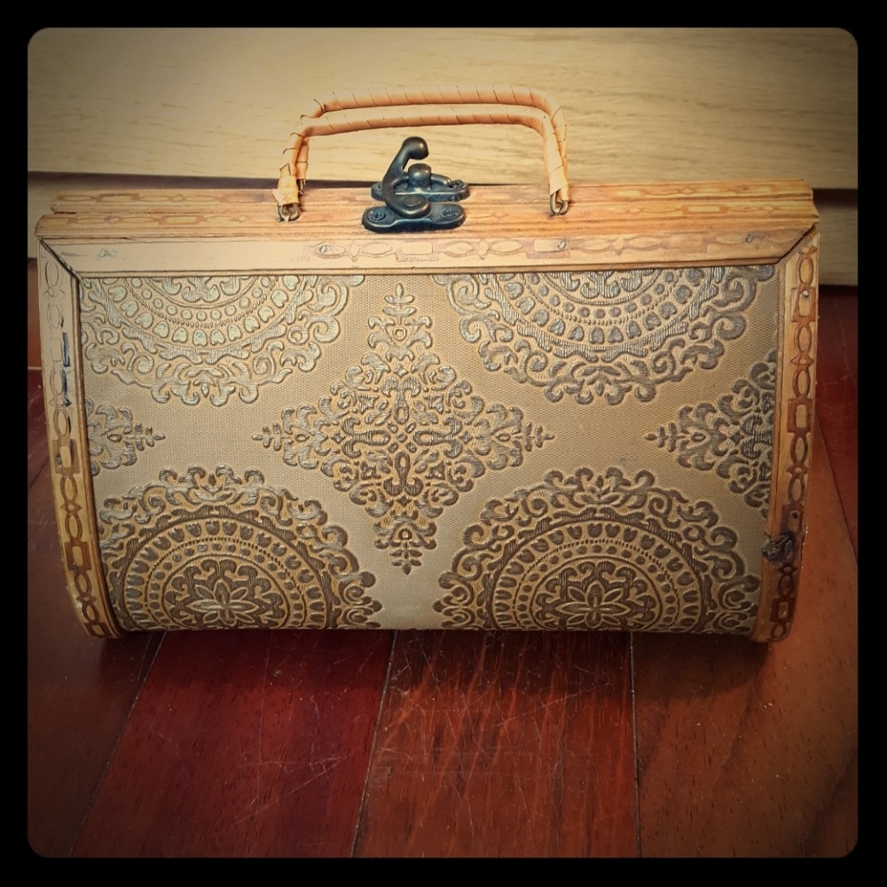 Boho Wood clutch