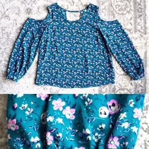 Floral Cold-Shoulder Blouse