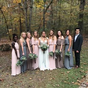 Dusty blush crisp bridesmaid dresses Clearance