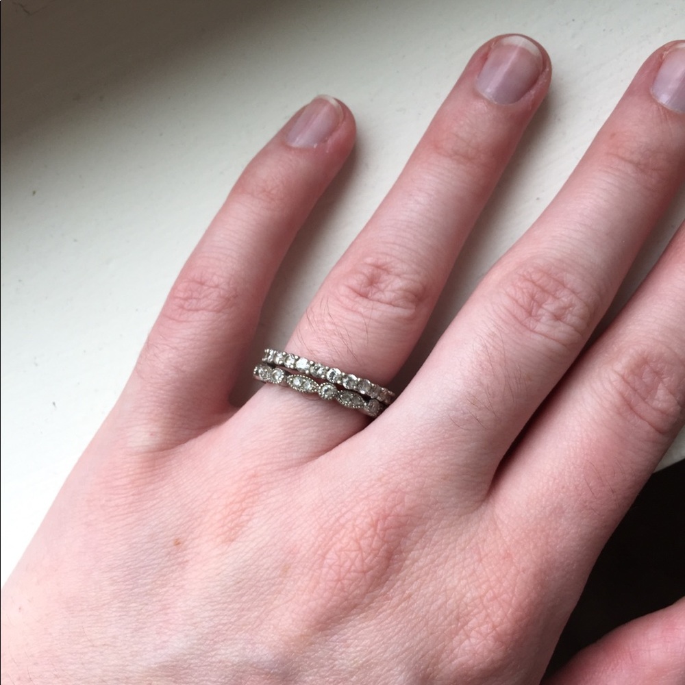 Faux diamond stack rings