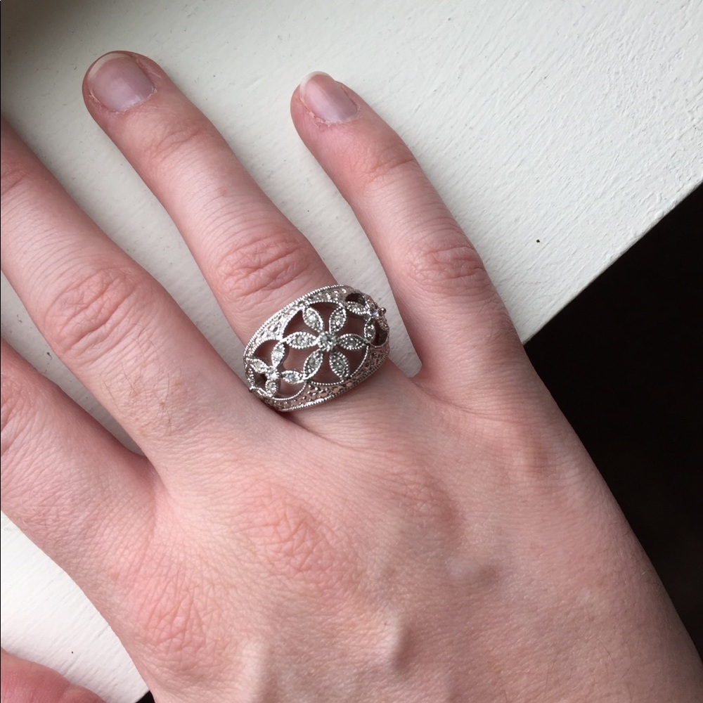 Faux diamond statement ring