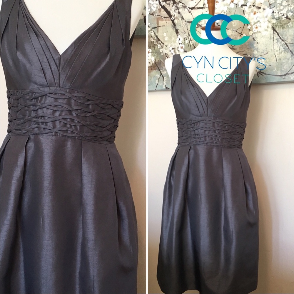 JS Boutique Gray Metallic Dress with POCKETS