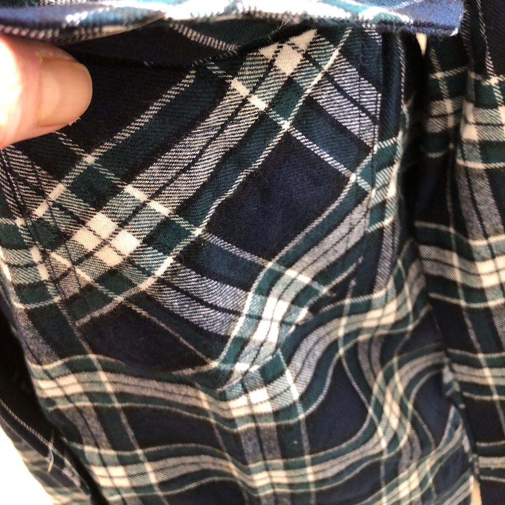 NEW  FLANNEL. DARK GREEN FITTED TOP XS - Picture 3 of 5