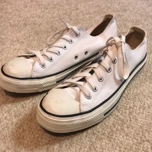 NEW Converse all star white leather size w10