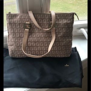 FENDI Dusty Pink Fabric tote handbag