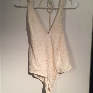 Cream colored swim suit!
