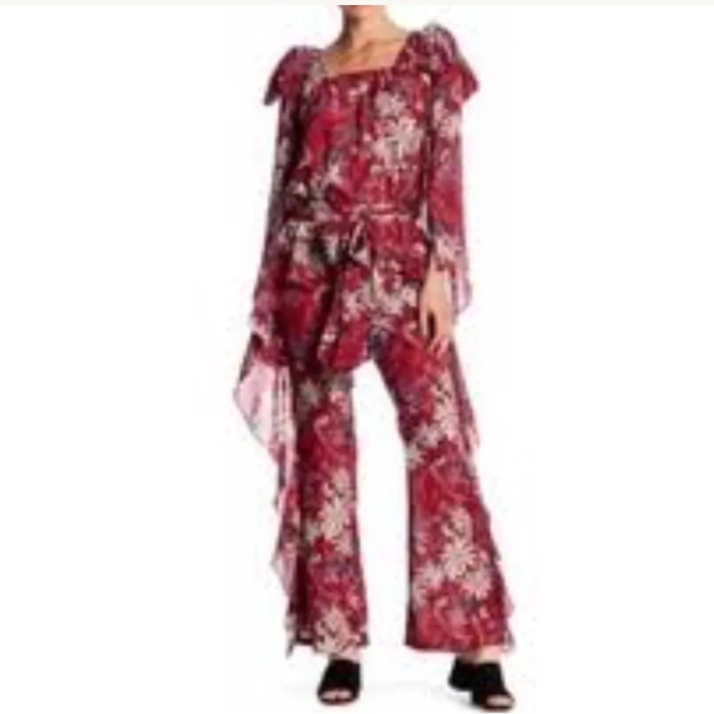 TOV HOLY Butterfly Dropped Chiffon Trouser PANTS